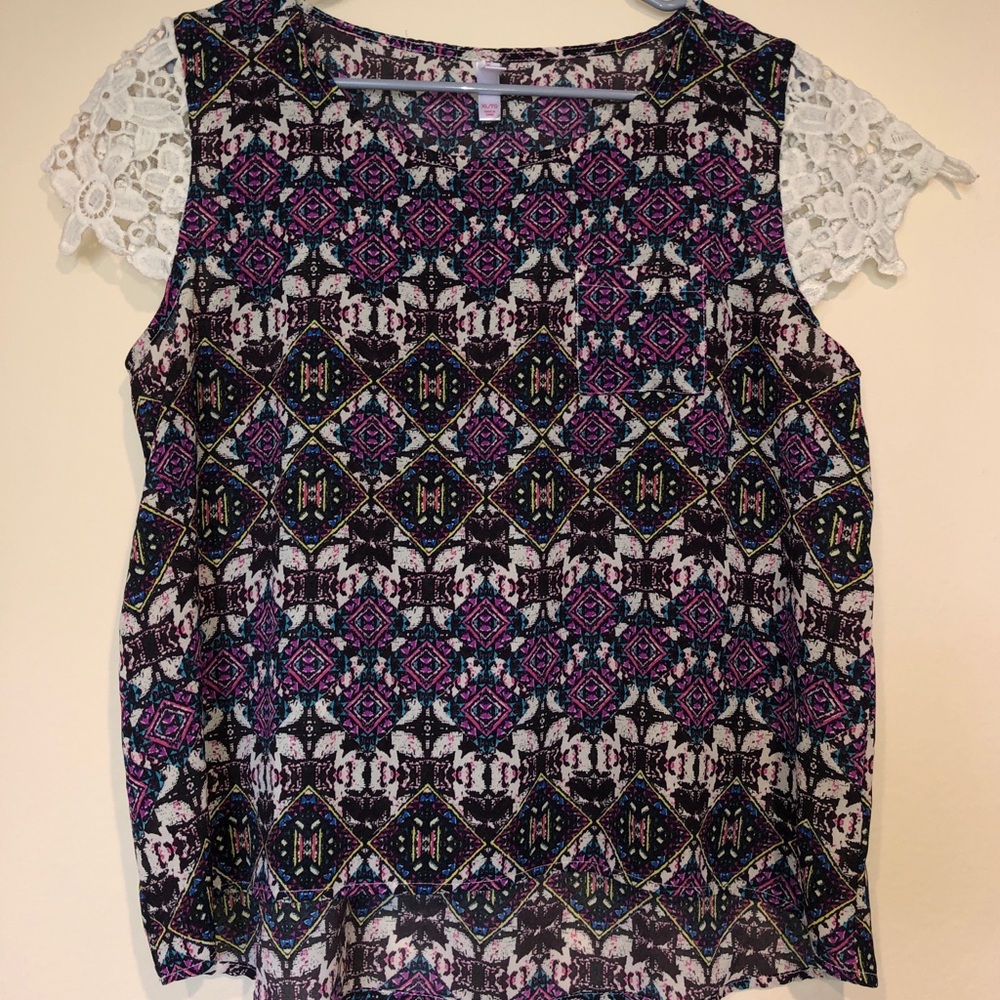 Xhilaration Lace Sleeved Blouse
